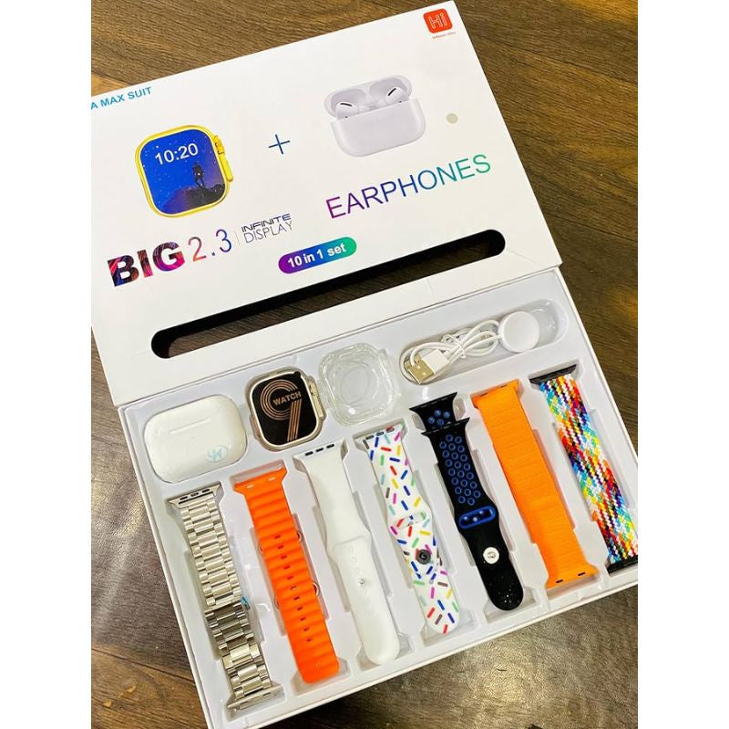 I20 Ultra Smart Watch With Earbuds And 7 Straps
