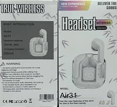 Air31 Earbuds With Pouch Wireless Crystal Transparent Bluetooth 5.3 Ear Buds